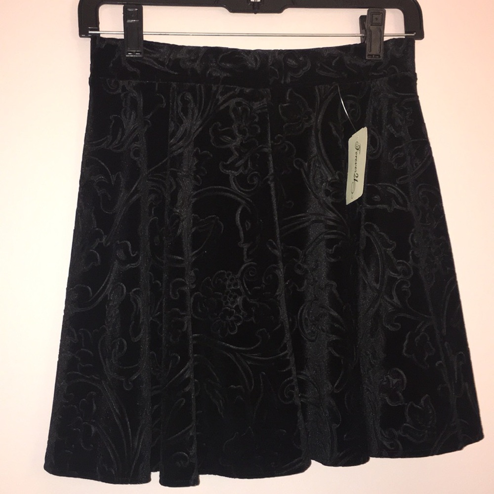 Black velvet skirt